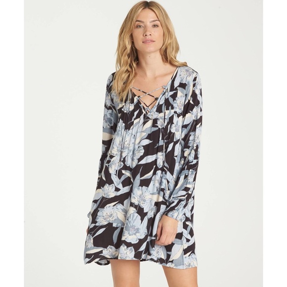 Billabong Floral Long Sleeve Dress - Picture 1 of 4